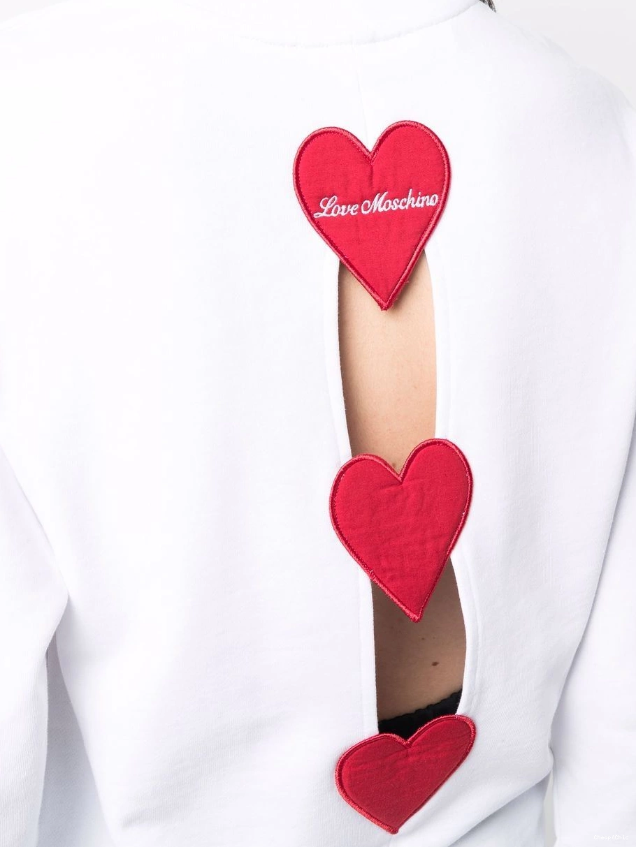 Cheap crew Women Moschino sweatshirt neck Love heart-detail 0416